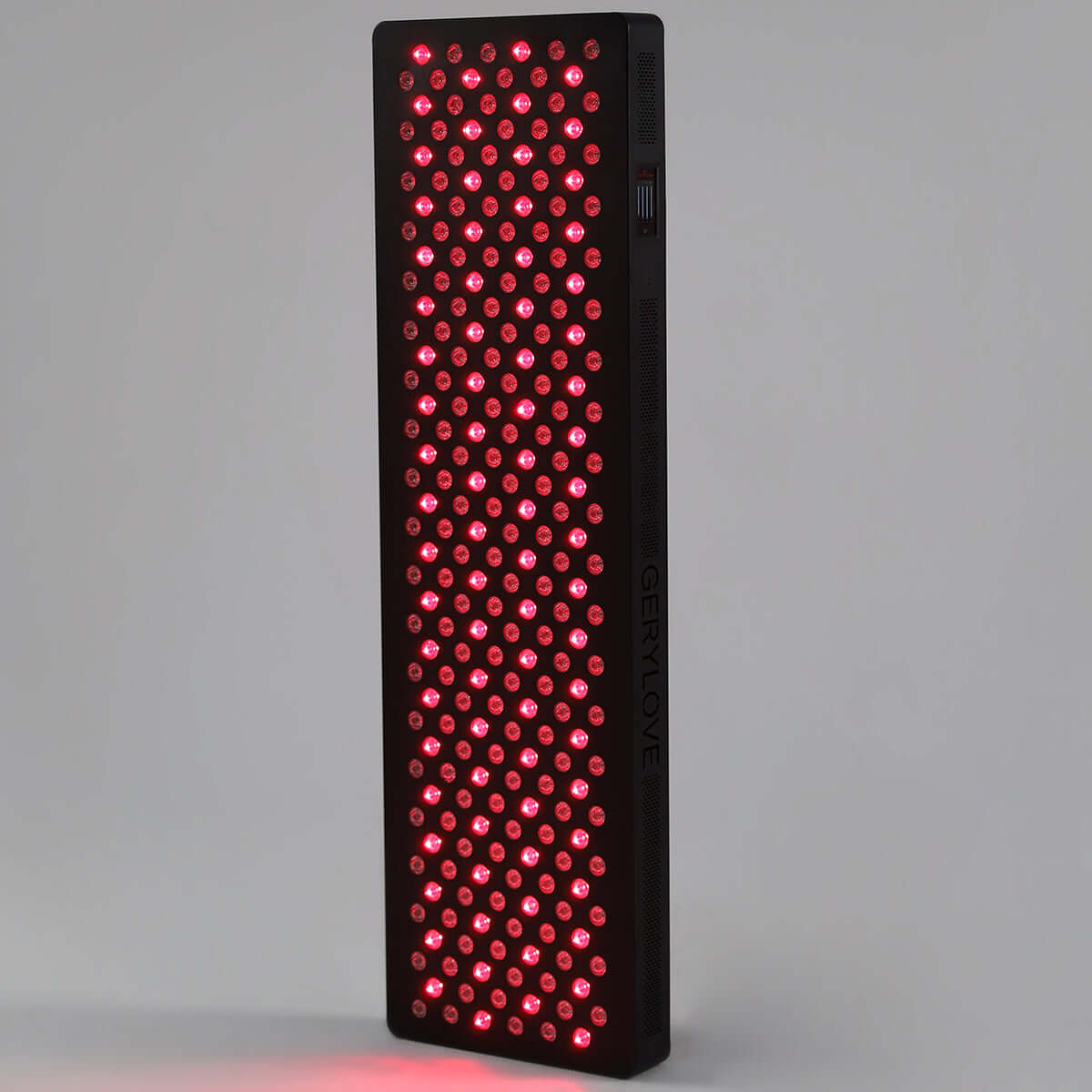Red light therapy for arthritis pain relief, showcasing a sleek design with numerous red LED lights.