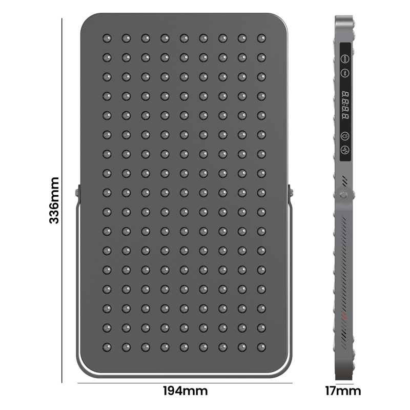 Ultra-Thin Red Light Therapy Pannel showcasing its sleek design and LED lights for portable light therapy.