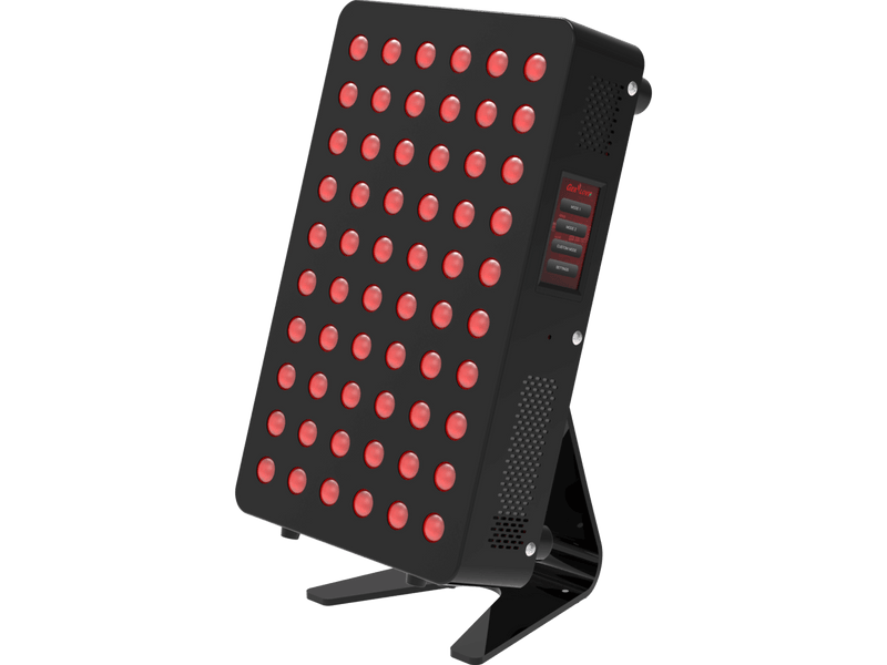 Red Light Therapy Tabletop Panel Adjustable Angle with 60 high-power LEDs for at-home wellness treatments.