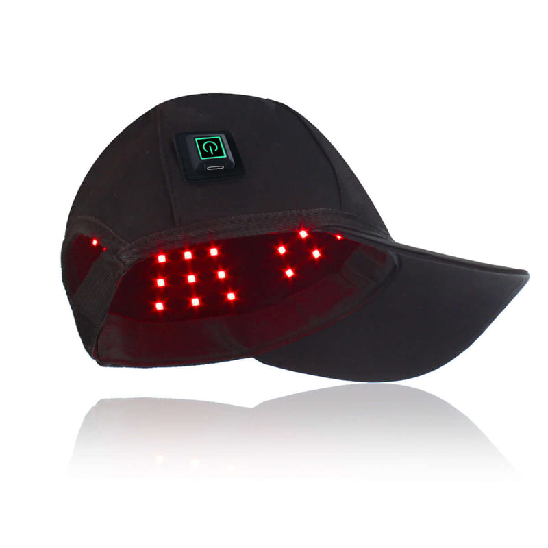 Red light therapy hat for hair regrowth with 330 LEDs for boosting hair growth and circulation.