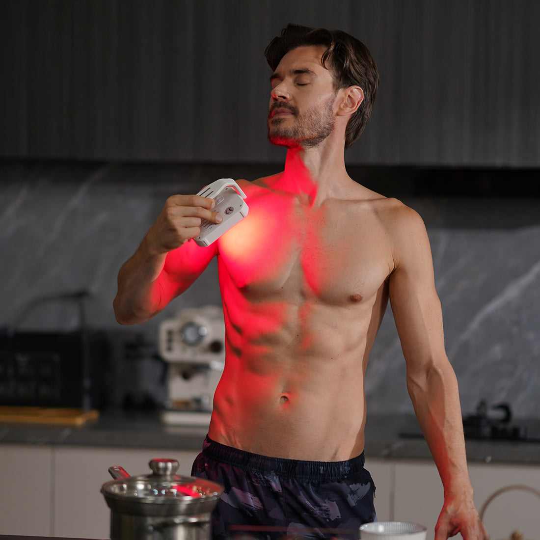 Video of using handheld red light therapy device